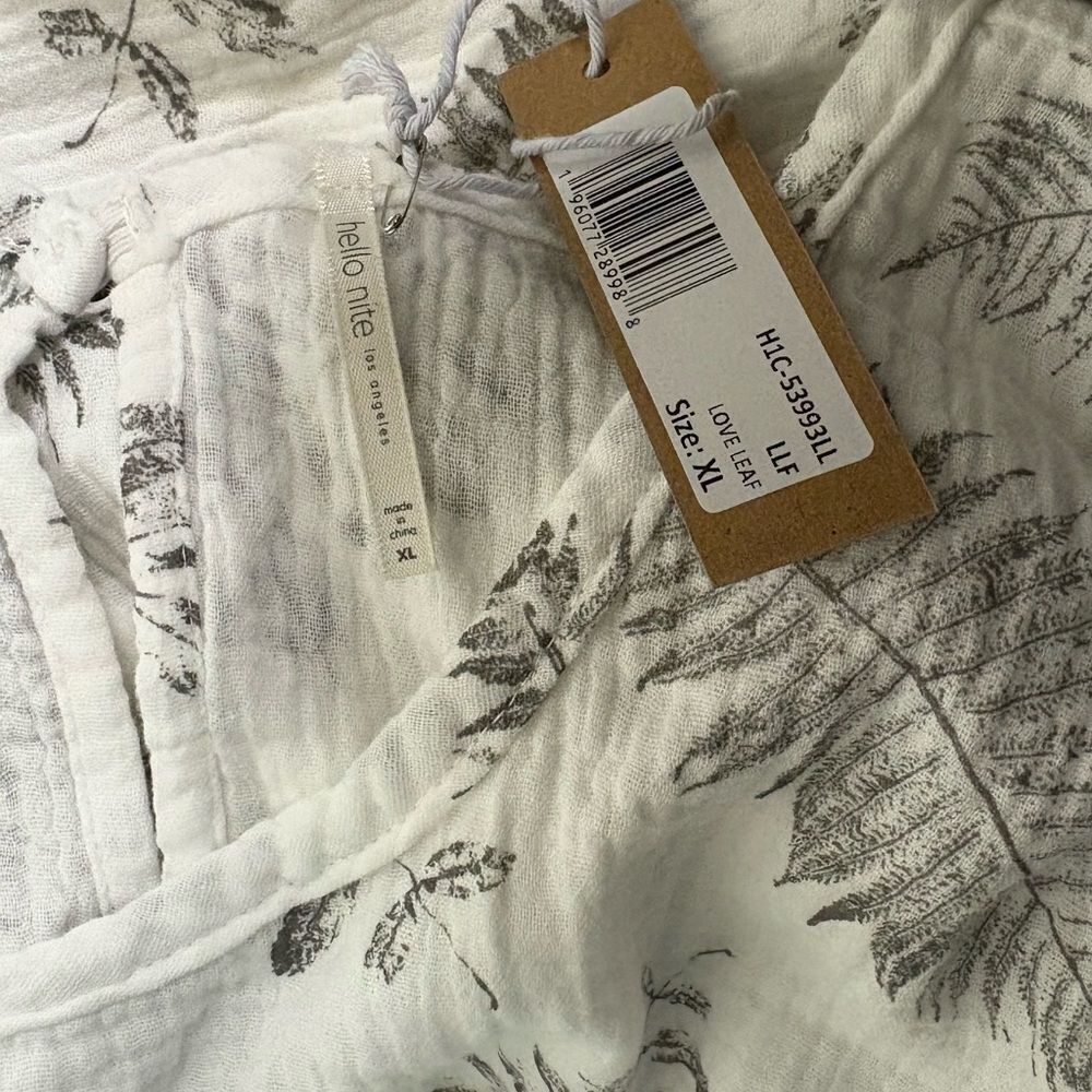 NWT hello nite belted Gauze leaf pattern dress size XL 100% cotton - Picture 6 of 6